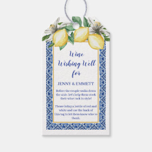 Lemon Blue Tile Wish Well Well Brautparty Geschenkanhänger
