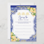 Lemon Blue Tiles Baby Shower - Bearbeitbarer Name, Einladung (Vorderseite)