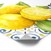Lemon Blue Tiles Begrüßung Poster (Ecke)