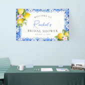 Lemon Blue Tiles Brautparty Begrüßung Banner (Messeveranstaltung)