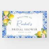 Lemon Blue Tiles Brautparty Begrüßung Banner (Horizontal)