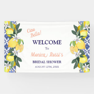 Lemon Blue Tiles Ciao Bella Brautparty Banner