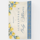 Lemon Blue Tiles Italian Baby Showbanner Banner (Vertikal)