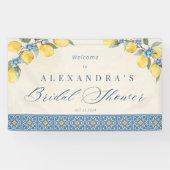 Lemon Blue Tiles italienisches Brautparty Banner (Horizontal)