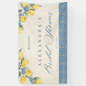Lemon Blue Tiles italienisches Brautparty Banner (Vertikal)
