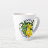 Lemon & Blue Toile Filigree Country Französische K Milchtasse (Rechte Ecke)