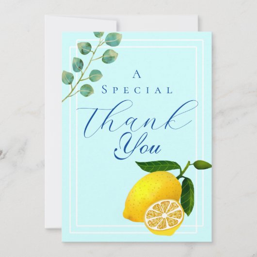 Lemon Blue Vielen Dank Dankeskarte (Vorderseite)