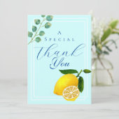 Lemon Blue Vielen Dank Dankeskarte (Stehend Vorderseite)