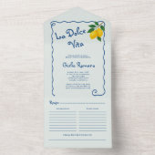 Lemon Blue Whimy Frame La Dolce Vita Brautparty All In One Einladung (Innen)