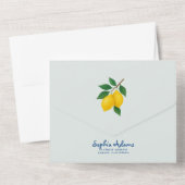 Lemon Blue Whimy Frame La Dolce Vita Brautparty All In One Einladung (Rückseite)