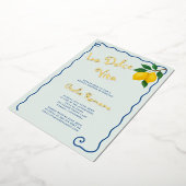 Lemon Blue Whimy Frame La Dolce Vita Brautparty Folieneinladung (Gedreht)