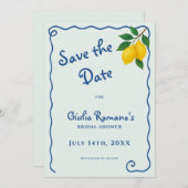 Lemon Blue Whimy Frame La Dolce Vita Brautparty Save The Date (Vorne/Hinten)