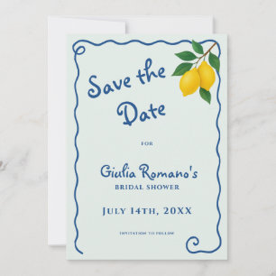 Lemon Blue Whimy Frame La Dolce Vita Brautparty Save The Date