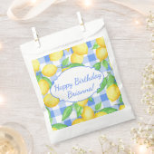 Lemon Blue White Gingham Custom Geschenktütchen (Ausgeschnitten)