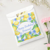 Lemon Blue White Gingham Custom Geschenktütchen (Versiegelt)