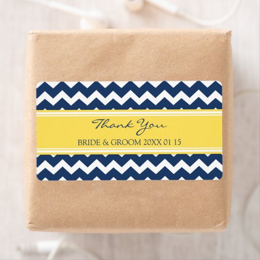 Lemon Blue Zickzack Wedding Labels (Insitu)