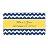 Lemon Blue Zickzack Wedding Labels (Vorne)