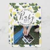 Lemon Blueberry Boy Pregnancy Ankündigung (Vorne/Hinten)