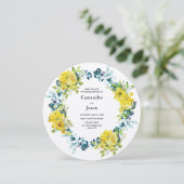 Lemon Blueberry Floral Wedding Einladung (Stehend Vorderseite)