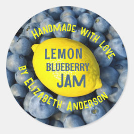 Lemon & Blueberry Jam Runder Aufkleber