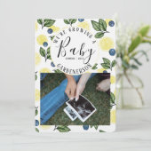 Lemon Blueberry Pregnancy Ankündigung (Stehend Vorderseite)