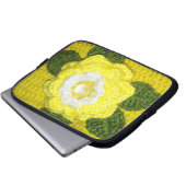 Lemon Blume Artisan Crochet Print Electronics Bag Laptopschutzhülle (Vorne Knopf)