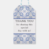 Lemon Blume Citrus Foliage Blue White Baby Dusche Geschenkanhänger (Rückseite)