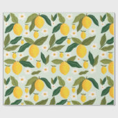 Lemon Blume Greenery Geschenkpapier (Flach)