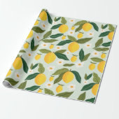 Lemon Blume Greenery Geschenkpapier (Ungerollt)