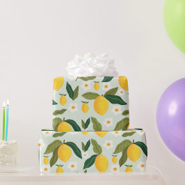 Lemon Blume Greenery Geschenkpapier