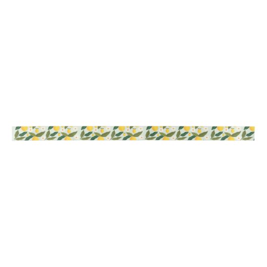 Lemon Blume Greenery Satinband (Vorderseite)