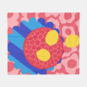 Lemon Blume Plate Fleecedecke (Vorderseite (Horizontal))