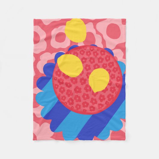 Lemon Blume Plate Fleecedecke (Vorderseite)