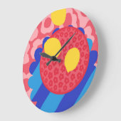 Lemon Blume Plate Große Wanduhr (Winkel)