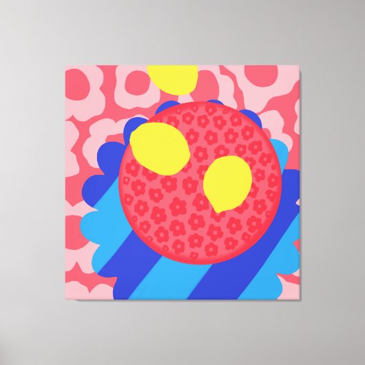 Lemon Blume Plate Leinwanddruck (Vorderseite)