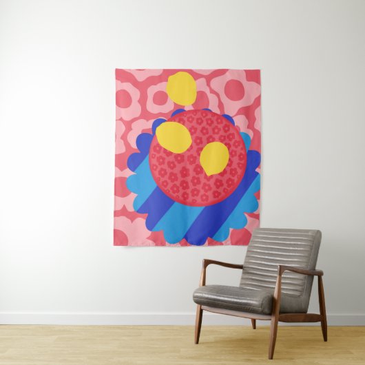 Lemon Blume Plate Wandteppich (Beispiel)