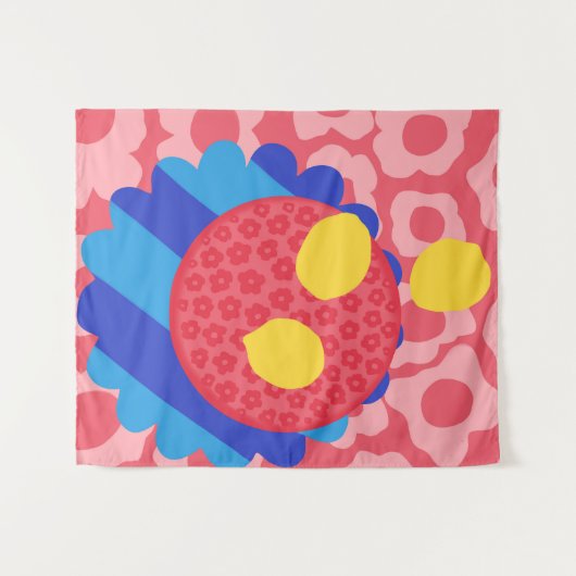 Lemon Blume Plate Wandteppich (Vorderseite (Horizontal))