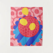 Lemon Blume Plate Wandteppich (Vorderseite)