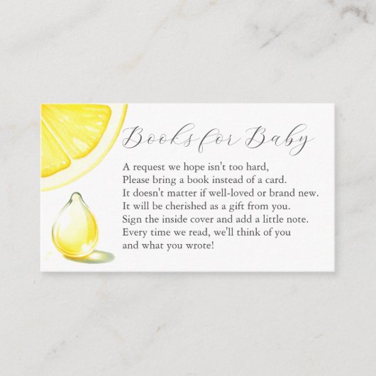 Lemon Book for Baby Invasion Enclosure Card Begleitkarte (Vorderseite)