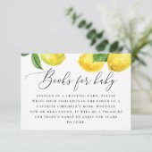 Lemon Books for Baby. Citrus Botanical Baby Dusche Begleitkarte (Stehend Vorderseite)