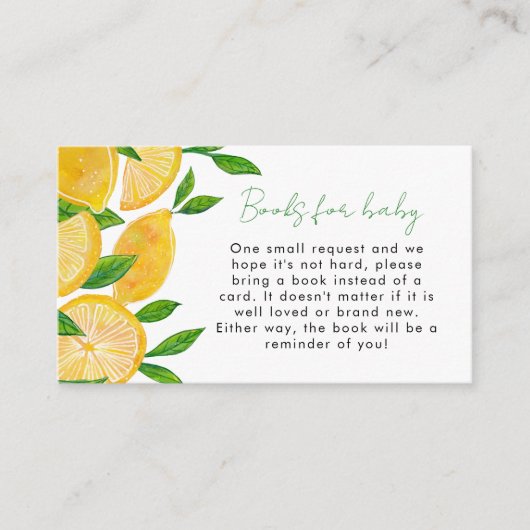 Lemon Books for Baby Shooter Begleitkarte (Vorderseite)