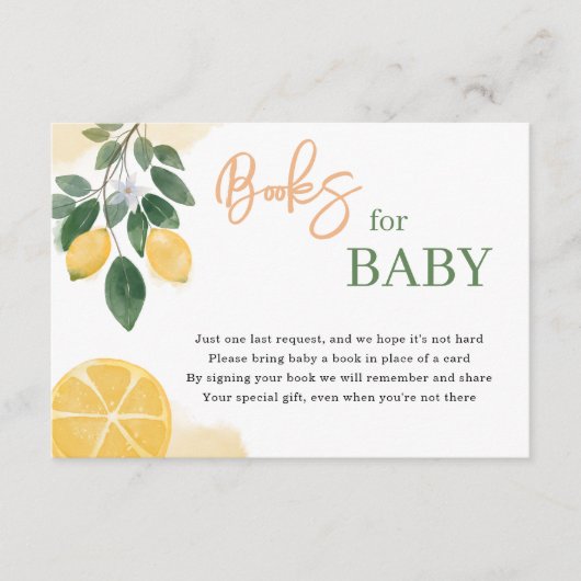 Lemon Books for Baby Shooting Enclosure Card Begleitkarte (Vorderseite)