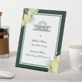 Lemon Border Emerald Green Wedding Signature Drink Sockelschild (In SItu)