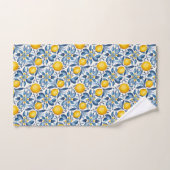 Lemon Botanical Blue and Yellow Summer Print Badhandtuch Set (Handtuch)