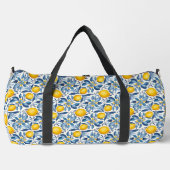 Lemon Botanical Blue and Yellow Summer Print Duffle Bag (Vorderseite)