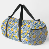 Lemon Botanical Blue and Yellow Summer Print Duffle Bag (Rechte Ecke)