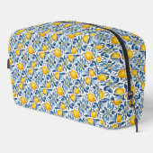 Lemon Botanical Blue and Yellow Summer Print Waschbeutel (Rechte Ecke)