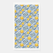 Lemon Botanical Blue und Yellow Summer Print Serviette (Vorderseite)