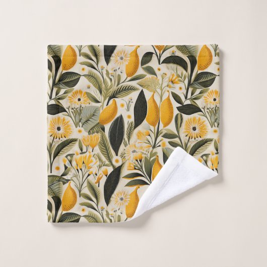 Lemon Botanical Grove Badhandtuch Set (Waschlappen)