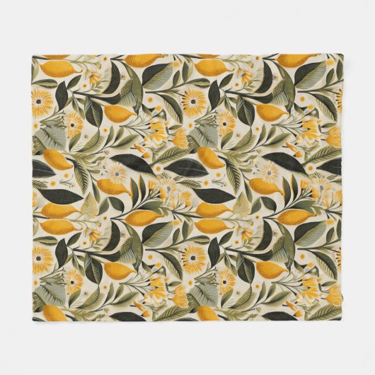 Lemon Botanical Grove Fleecedecke (Vorderseite (Horizontal))